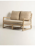 2 seater oak wood sofa