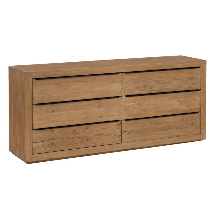 ELM WOOD CHEST OF DRAWERS 183 X 44 X 81 CM