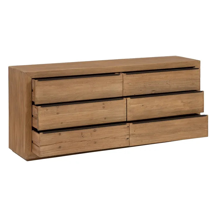 ELM WOOD CHEST OF DRAWERS 183 X 44 X 81 CM