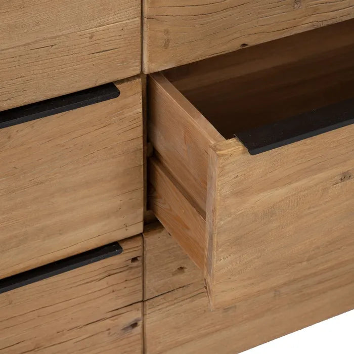 ELM WOOD CHEST OF DRAWERS 183 X 44 X 81 CM