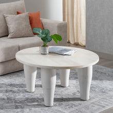 Load image into Gallery viewer, WHITE COFFEE TABLE MANGO WOOD LIVING ROOM 89 X 89 X 44 CM