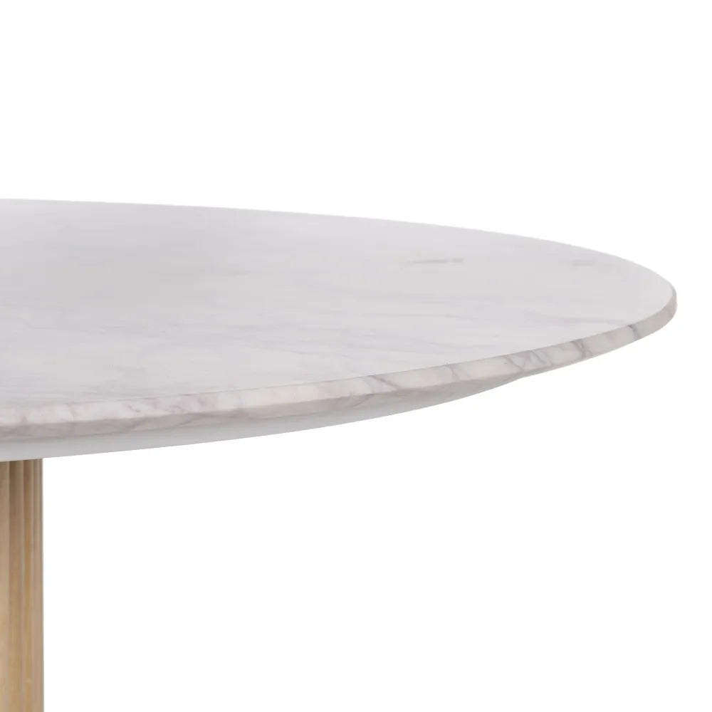 DINING TABLE MARBLE/WOOD 120 X 120 X 77 CM