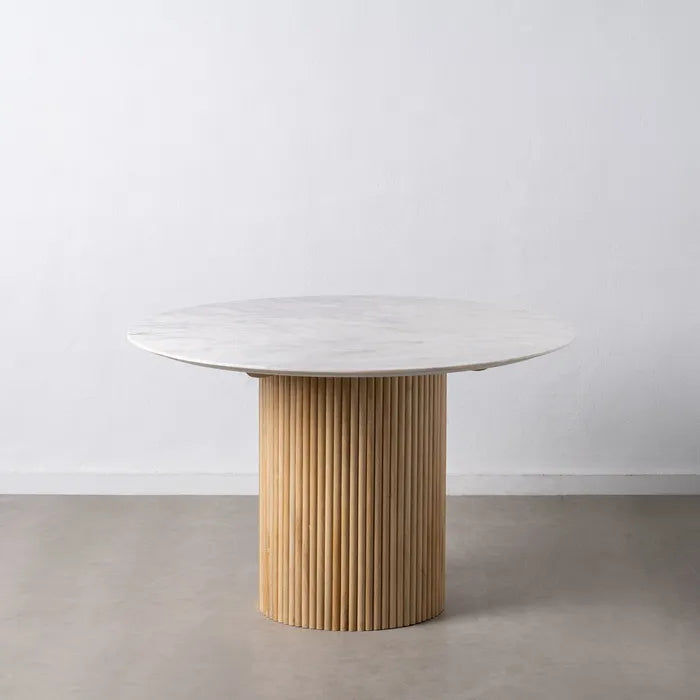 DINING TABLE MARBLE/WOOD 120 X 120 X 77 CM