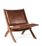 LEATHER FOLDING LOW ARMCHAIR