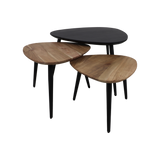 Coffee tables - ø70/ø50/ø45 - Natural/black - Acacia wood/iron - set of 3