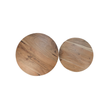 Cargar imagen en el visor de la galería, Coffee table - ø60/ø50 - Natural/black - Acacia wood/iron - Set of 2