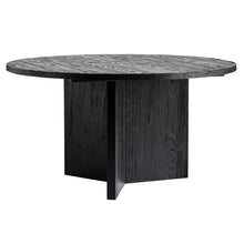 Load image into Gallery viewer, Solid wood round black dining table