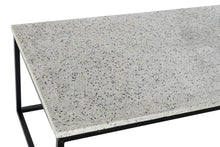 Load image into Gallery viewer, COFFEE TABLE IRON STONE 100X61X44 TERRAZO BLACK
