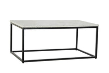 Load image into Gallery viewer, COFFEE TABLE IRON STONE 100X61X44 TERRAZO BLACK