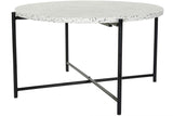 COFFEE TABLE IRON STONE 80X80X45 TERRAZO BLACK