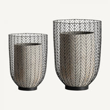 Cargar imagen en el visor de la galería, VASE SET 2 PLISSÉ METAL