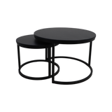 Coffee table set of 2 - ø70 - Mango wood/black