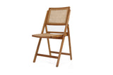 Foldable teak and rattan chair