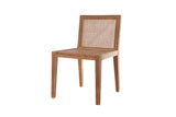 Teak and rattan dining chair