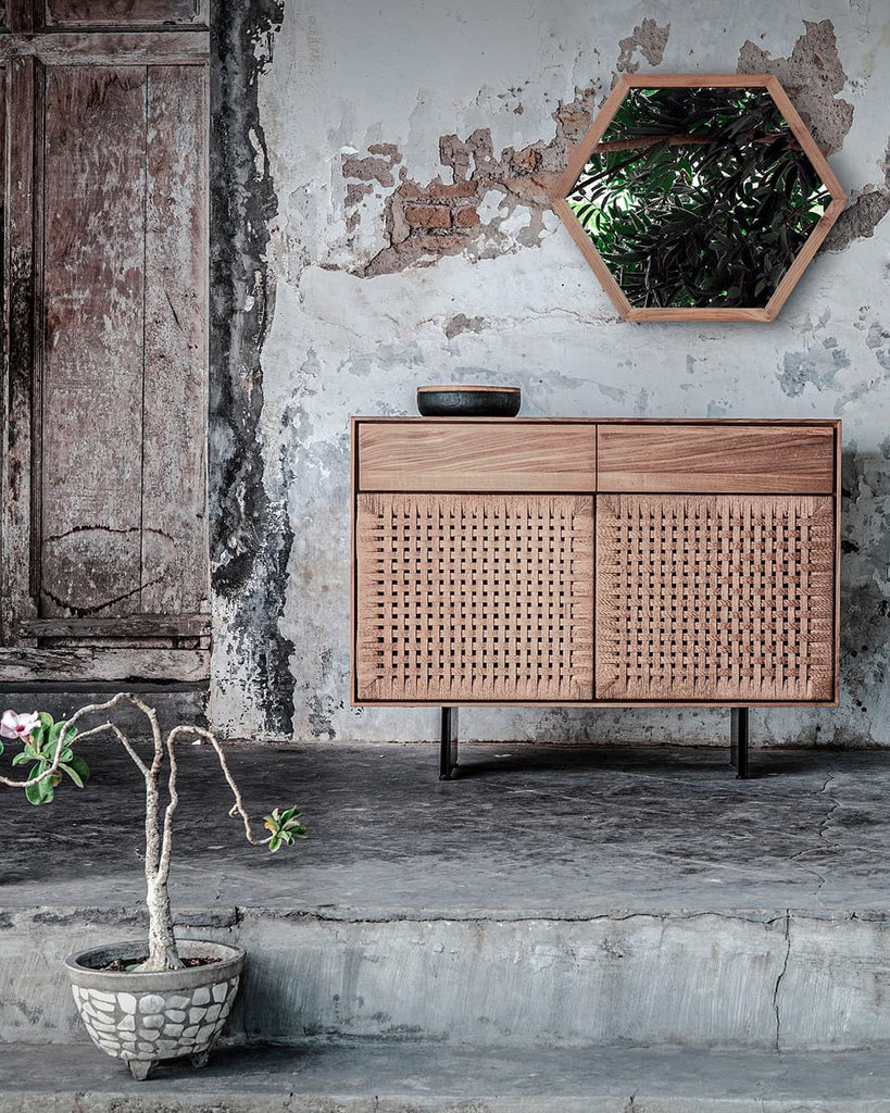 Sideboard with rope